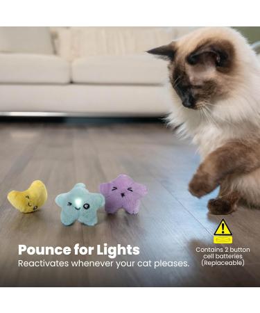 Petstages Toss 'N Twinkle Cat Toys with Catnip - 3 Pack Stars | International Shipping Available - Buy Online on GoSupps.com
