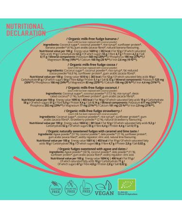 SUPER FUDGiO Vegan and gluten-free organic sweets - fruity mix - Candy made from natural ingredients - with 100% organic coconut - Buy Online on GoSupps.com