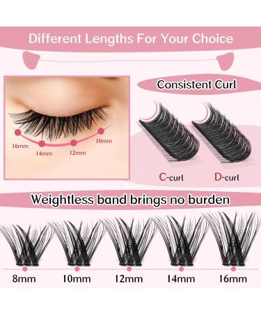 72 Pcs DIY Eyelash Extension Individual Lashes D-10mm Thin Band - Adore D-10mm - Buy Online on GoSupps.com
