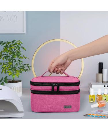 LUXJA Nail Polish Carrying Case - Pink | Holds 20 Bottles (15ml) | Portable Organizer Bag for Manicure Set - Buy Online on GoSupps.com