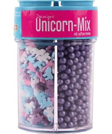 Decocino stray mix unicorn mix-sugar pearls streukonfetti-Tortendendeko Kuchendeko Muffin decoration-unicorn decoration for fondant cotton candy cakepops 90 grams of unicorn mix - Buy Online on GoSupps.com