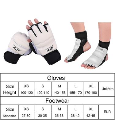 Taekwondo Sparring Gloves & Foot Gear - WTF Approved Half Finger Set for Boxing, MMA, Karate - Premium Quality with Wrist Wraps & Ankle Support - Ideal for Men, Women, Kids - Medium Size - Buy Online on GoSupps.com