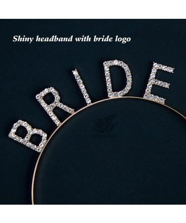 Golden Sparkling Rhinestone Bride Headband - Azure Zone Crystal Crown for Bachelorette Party - Buy Online on GoSupps.com