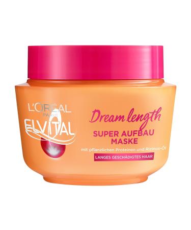 L'Or al Paris Elvital Anti Spliss Haarmask for long damaged hair intensive hair treatment to rinse with vegetable vitamins and castor oil Dream Letgth Super structure mask 1 x 300 ml - Buy Online on GoSupps.com