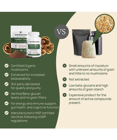 Organic Turkey Tail Mushroom Extract Powder - 45 Servings for Immune Support & Wellbeing | Vegan & Non-GMO - Buy Online on GoSupps.com