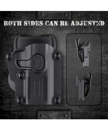 Universal OWB Holster | Compact to Full Size Pistols | Custom Size | Index Finger Release | Adjustable Cant | Autolock | Outside Waistband | Matte Black Finish | Left/Right Handed Option - Buy Online on GoSupps.com