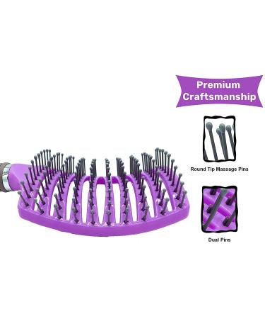 UltimateBrush Curved Vented Hair Brush - Detangling & Styling for Thick Long Hair, Fast Drying Blow Dryer Brush (Purple) - Buy Online on GoSupps.com