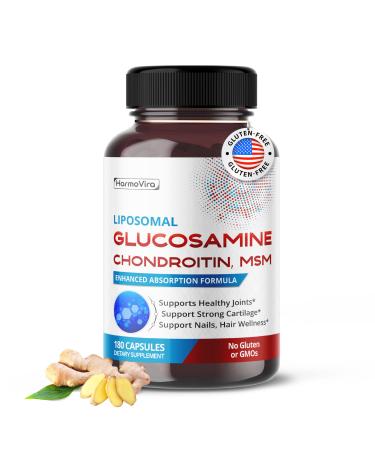 Liposomal GLUCOSAMINE CHONDROITIN MSM - Support Healthy Joints Strong Cartilage Nails Hair - 180 Days Supply 60 count (pack of 2)