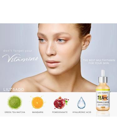 Lily Sado Tea+C Green Tea + Vitamin C Super Serum - Organic Vegan Anti-Wrinkle Moisturizer for Luscious Radiant Skin - Women & Men - Buy Online on GoSupps.com