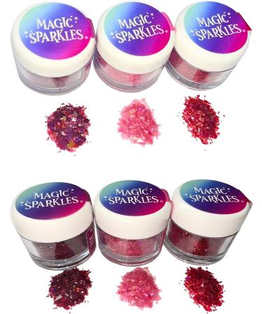 Magic Sparkles Edible Glitter Flakes - VALENTINES LOVE Collection. Perfect For Decorating Cakes Snacks And More! (Pack Of 3 : 3g Per Pot) - Buy Online on GoSupps.com