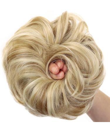 JJstar Messy Hair Bun Scrunchie in Dirty Blonde - Curly Wavy Chignon for Women & Girls - Buy Online on GoSupps.com