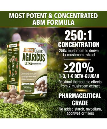 LABO Nutrition Bioactive Organic Agaricus Ultra - USDA Organic 7 Medicinal Mushroom Supplement for Advanced Immune Support - Buy Online on GoSupps.com