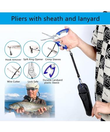 Fishing Tool Kit with Lures, Hooks, Lip Gripper, Digital Scale, Pliers, Sheath, and Lanyard - 134 Pcs, Blue Fresh Style - Buy Online on GoSupps.com