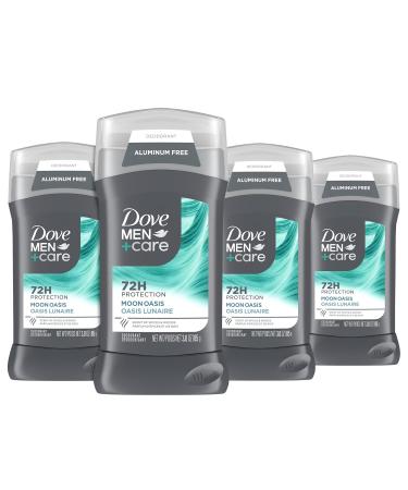 Dove Men+Care Aluminum-Free Deodorant Moon Oasis 4 Count for a Long-Lasting Scent with 72H Odor Protection 3.0 oz