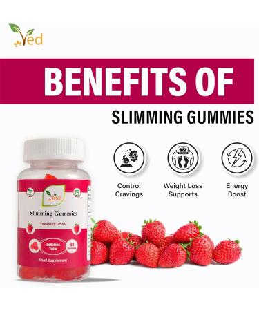 Ved SLM Chews Slimming Gummies Strawberry Flavor Garcinia Cambogia with Green Coffee Extract Gummies Vegan Supplement for Men and Women 60 Chews 30 Day Supply - Buy Online on GoSupps.com