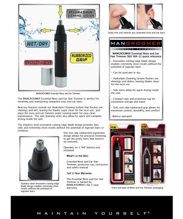 MANGROOMER PRO Essential Nose and Ear Hair Trimmer | Precision Grooming for Men - Fast International Shipping - Buy Online on GoSupps.com