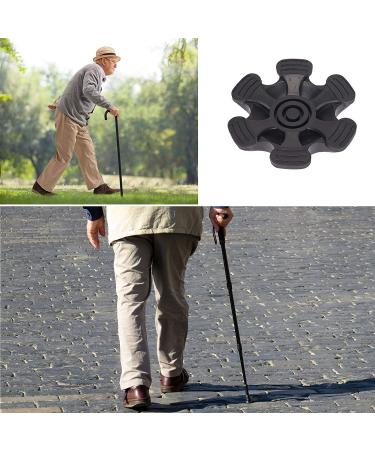 34 Inch Heavy Duty Quad Cane Tips with 6 Support Feet - Replacement Rubber Foot for Self Standing Canes and Crutches - Buy Online on GoSupps.com