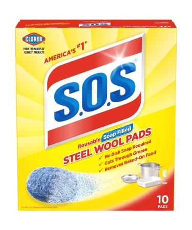 S.O.S-10002 , Steel Wool Soap Pads, 10 Ct 2 EA