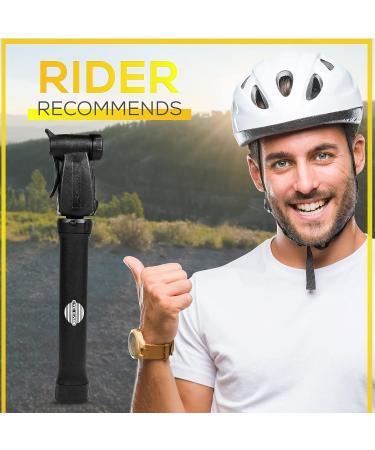 Mini Bike Tire Pump Set - Dual Action Push-Pull Pumping, 80 PSI, Presta & Schrader Valves, Lightweight - 3 oz, Includes Sports Ball Needle, Tire Lever, Bracket Mount - Buy Online on GoSupps.com
