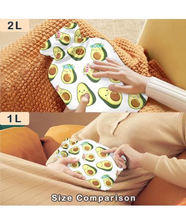 Shop Naanle 2L Flower Avocado Hot Water Bottle with Cover - Large Heat & Cold Therapy for Pain Relief Bed Warmer & Hand Feet Warmer - International Shipping - Buy Online on GoSupps.com
