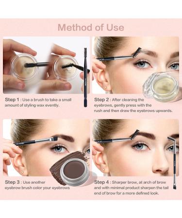 UCANBE Waterproof Eyebrow Gel & Wax Kit | Long-Lasting Dual-Ended Brush | 2-in-1 Eyebrow Makeup for Perfect Brows - Buy Online on GoSupps.com