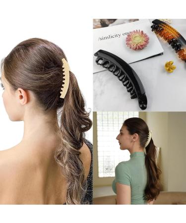 Banana Hair Clip 6 Women's Hair Clips Large Powerful Ponytail Clip Retro Banana Hair Clip Anti Slip Claw Clip Hair Accessories Very Suitable for Various Activities - Buy Online on GoSupps.com