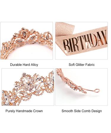Rose Gold Birthday Crowns for Women - Aprince Tiara Set for Girls | Queen Crown for Wedding, Prom, Halloween - Buy Online on GoSupps.com