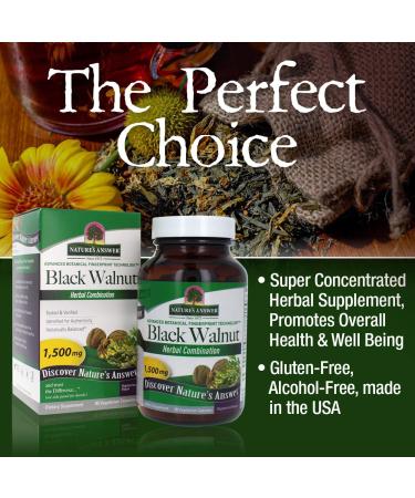 Nature's Answer Black Walnut Complex - 90 Veg Capsules | Vegan, Non-GMO Detox & Natural Cleansing Support - Buy Online on GoSupps.com
