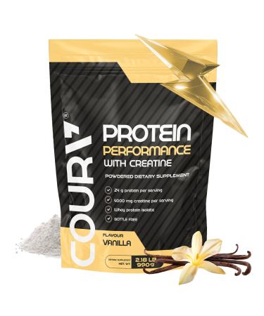 COURA Prote n Performance 990g - High-Performance Protein Powder - with Creatine - Ideal for Athletes - Gluten-Free Vanilla 2.18 Pound (Pack of 1)