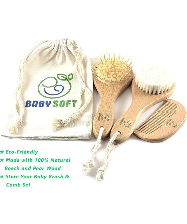 Babysoft Baby Hair Brush & Comb Set for Newborns & Toddlers-Promotes Blood Circulation  Stimulates & Massage Baby's Scalp  Prevents Cradle Cap-Great Baby Shower & Baby Registry Gift! (5 Piece Set) - Buy Online on GoSupps.com