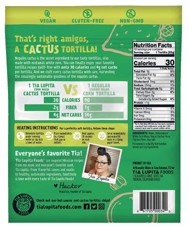 Tia Lupita Cactus Corn Tortillas 30 Calories Each | 3 Packs x 10 Tortillas - Low Carb, High Fiber, Keto, Gluten Free, Non GMO - Healthy Superfood Alternative for Kids & Adults - Buy Online on GoSupps.com