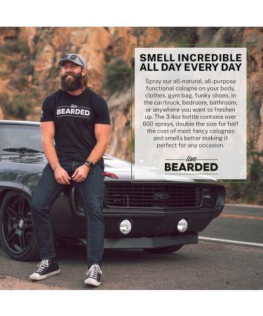 Live Bearded Utility Spray - All Purpose Cologne with Natural Fragrance - Made in the USA - 3.4 fl oz Bottle | Executive Scent - Cedar Vanilla Executive - Leather Vanilla Cedar - Buy Online on GoSupps.com