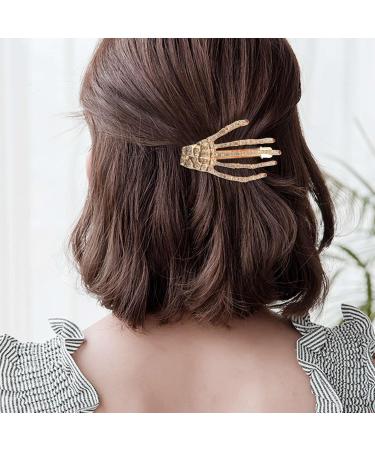 Punk Rock Devil Skeleton Hand Hair (Gold 1pc) - Buy Online on GoSupps.com