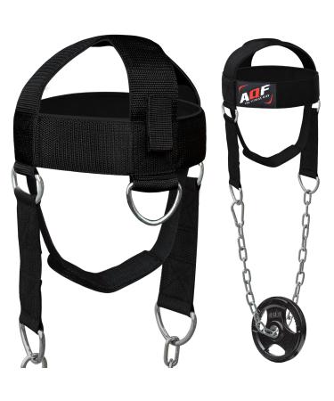 AQF adjustable head harness diving neck builder with D-hook attachment weight lifting chain dishes for neck trainers unit size