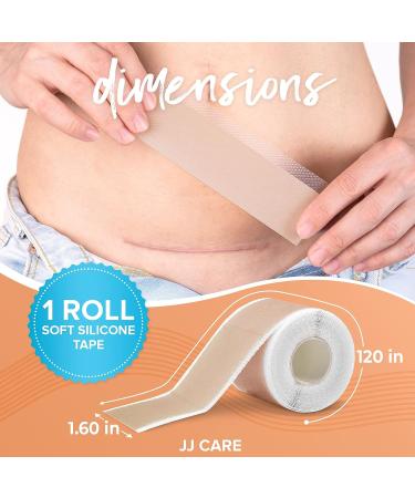 JJ CARE 1.6 x 120 Soft Silicone Scar Tape - Flexible, Washable & Reusable Medical Grade Strips for Surgical Scars - Latex-Free Silicone Tape - Buy Online on GoSupps.com