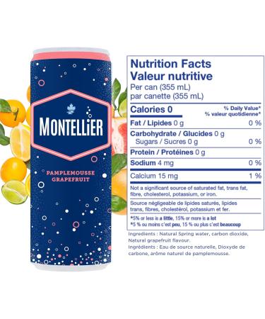 Montellier Carbonated Mineral Water with Natural Grapefruit Flavor 10x355mL - Buy Online on GoSupps.com