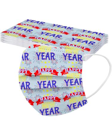 BEUU 10PCS Kid Outdoor Gear 2021 Happy New Year Disposable 3-Ply Disposable Face Mack Face Covering Bandana for Outdoor - Buy Online on GoSupps.com