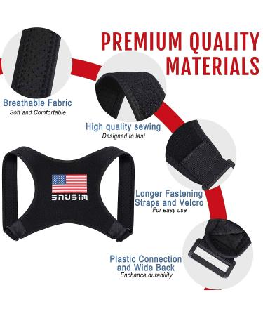 SNUSIM Posture Corrector Upper Back Brace for Women and Men - Pain Relief Support Belt for Neck, Shoulders, and Spine - Breathable and Adjustable - Buy Online on GoSupps.com
