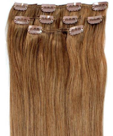 Forever Young Hair Extensions Real Human Hair Extensions Clip In Half Head 40g 16" Length Caramel Brown #10