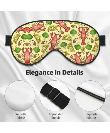 Lobster and Lemon Print Unisex Eye Mask | Soft Comfort Sleep Shade for Travel & Yoga - Buy Online on GoSupps.com