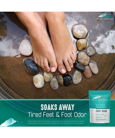 Purely Northwest Tea Tree Oil & Peppermint Foot Soak - 1lb Epsom Salt for Stubborn Foot Odor & Itching - Softens Dry Skin, Calloused Heels - Athlete's Foot Relief - Buy Online on GoSupps.com
