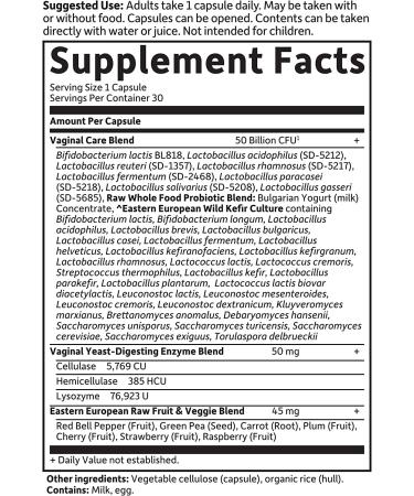 Garden of Life RAW Probiotics Vaginal Care - 30 Vegetarian Capsules for Women's Health - Buy Online on GoSupps.com