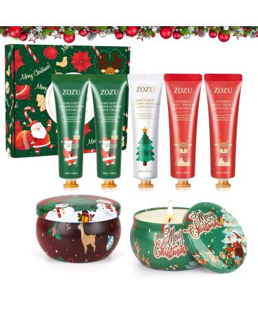 Hand Cream Gift Set Gifts for Women 2 Scented Candles 5 Plant Fragrance Daily Moisturising Hand Cream for Very Dry Hands Gifts for Her Birthday Gifts Mothers Day Gifts Christmas Gifts