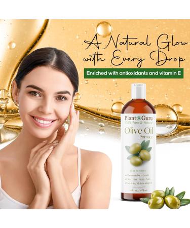 Plant Guru Olive Oil Pomace 8 fl. oz. 100% Pure Natural Carrier Moisturizer For Skin Body Face And Hair Growth. Great For DIY Soap Making Cosmetics and Massage. - Buy Online on GoSupps.com