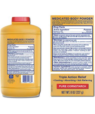2 pc Medicated Body Powder 8 oz | Triple Action Relief, Talc-Free | Anti-Odor, Anti-Sweat, Anti-Moisture | With Menthol & Zinc Oxide - Buy Online on GoSupps.com