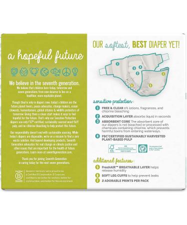 Seventh Generation Baby Diapers Size 3 - Sensitive Protection, 27 Count - Buy Online on GoSupps.com