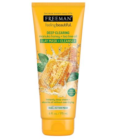 Freeman Manuka Honey & Tea Tree Clay Mask + Cleanser 6oz (175ml) - 2 Pack - Buy Online on GoSupps.com