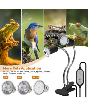 Shop LEDBOCLI TILD Heating Light Bulbs 3.5W 25W 50W for Aquariums & Reptiles - E27 Clip Lamps with UVB for Lizards Turtles & Snake Habitats - Buy Online on GoSupps.com