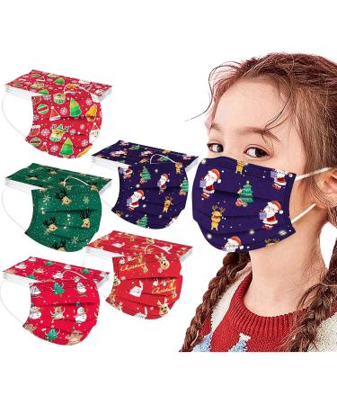 50 Pcs Kids Face Cover Disposable 3 Ply Cute Cartoon Printing Face Bandanas (#16) - Buy Online on GoSupps.com