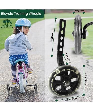 Multicolored LED Training Wheels for 12-18 Inch Kids Bikes - Easy Installation, Compatible with Boys/Girls Single Speed Bicycles - Black - Buy Online on GoSupps.com